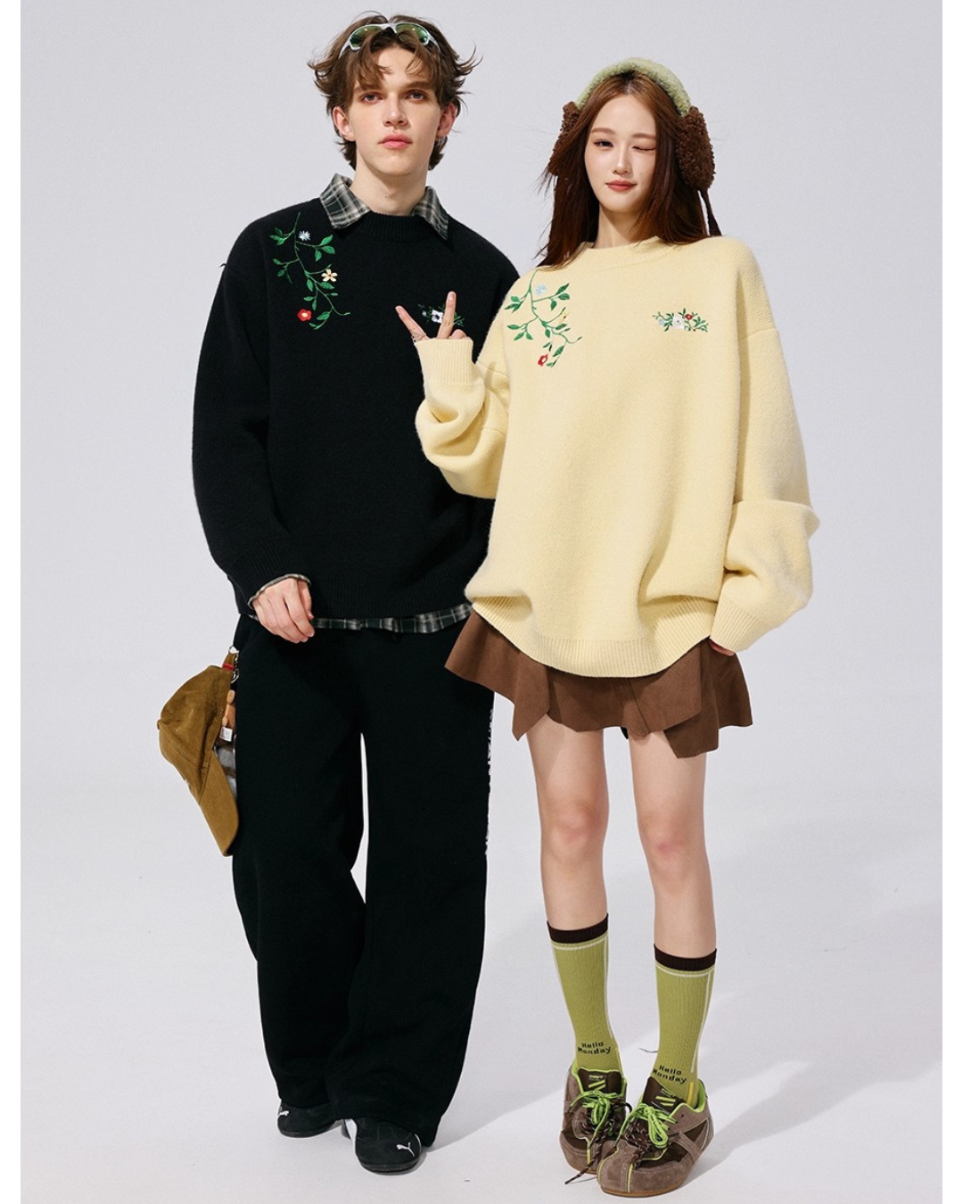 Floral Accent Knit Sweater