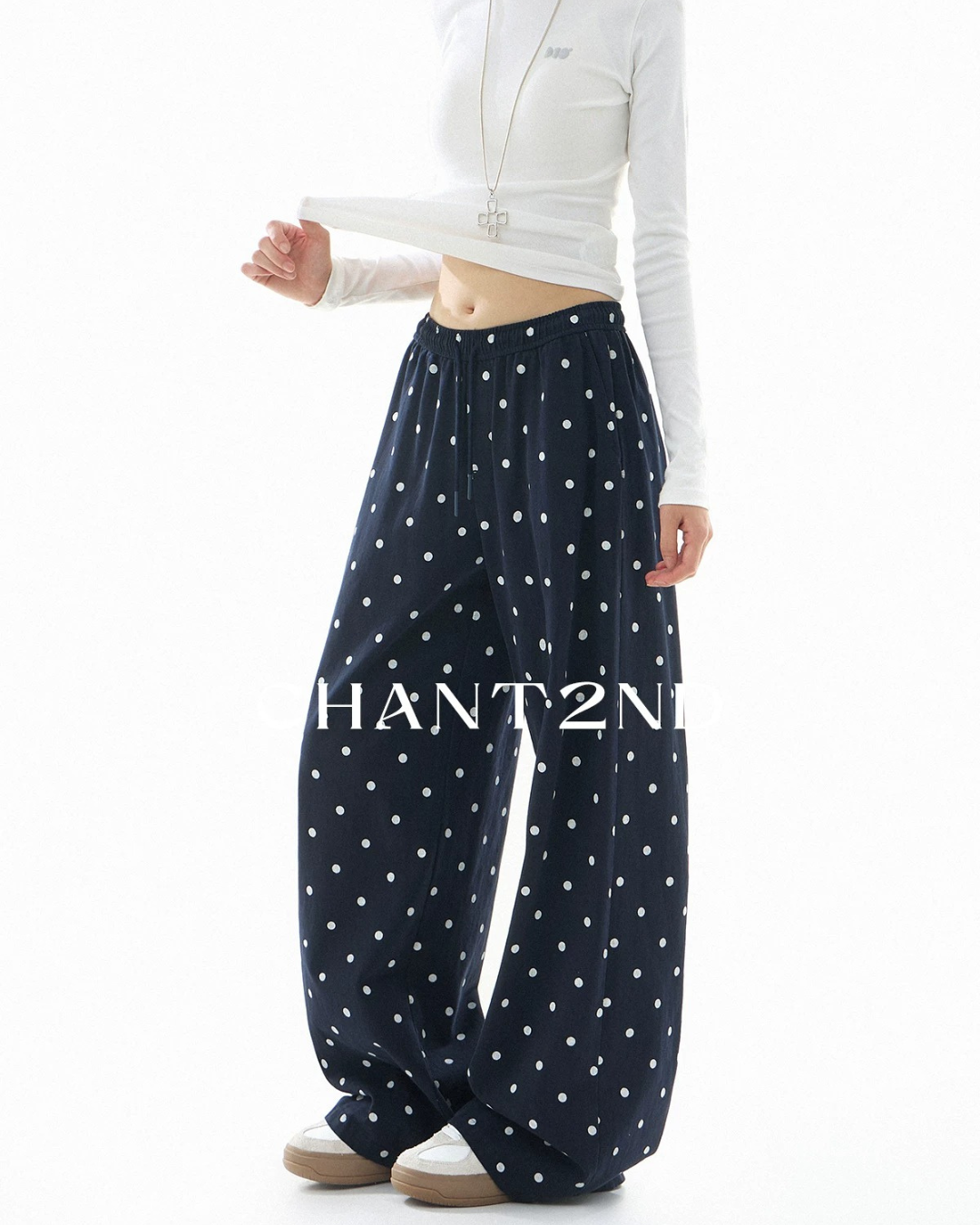 Polka Dot Drawstring Trousers