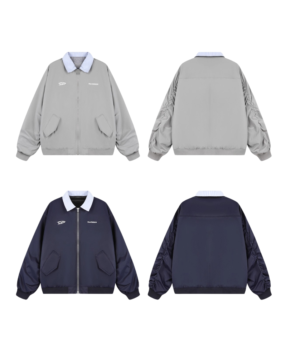 Preppy Collar Zip Blouson