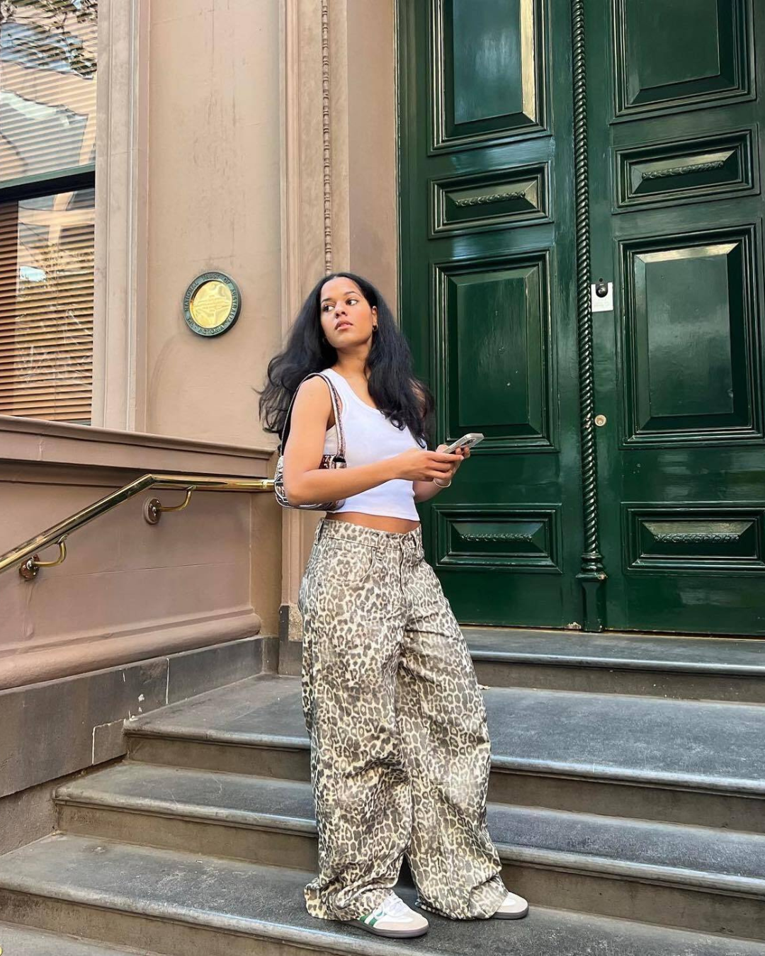 Wide-Fit Leopard Jeans