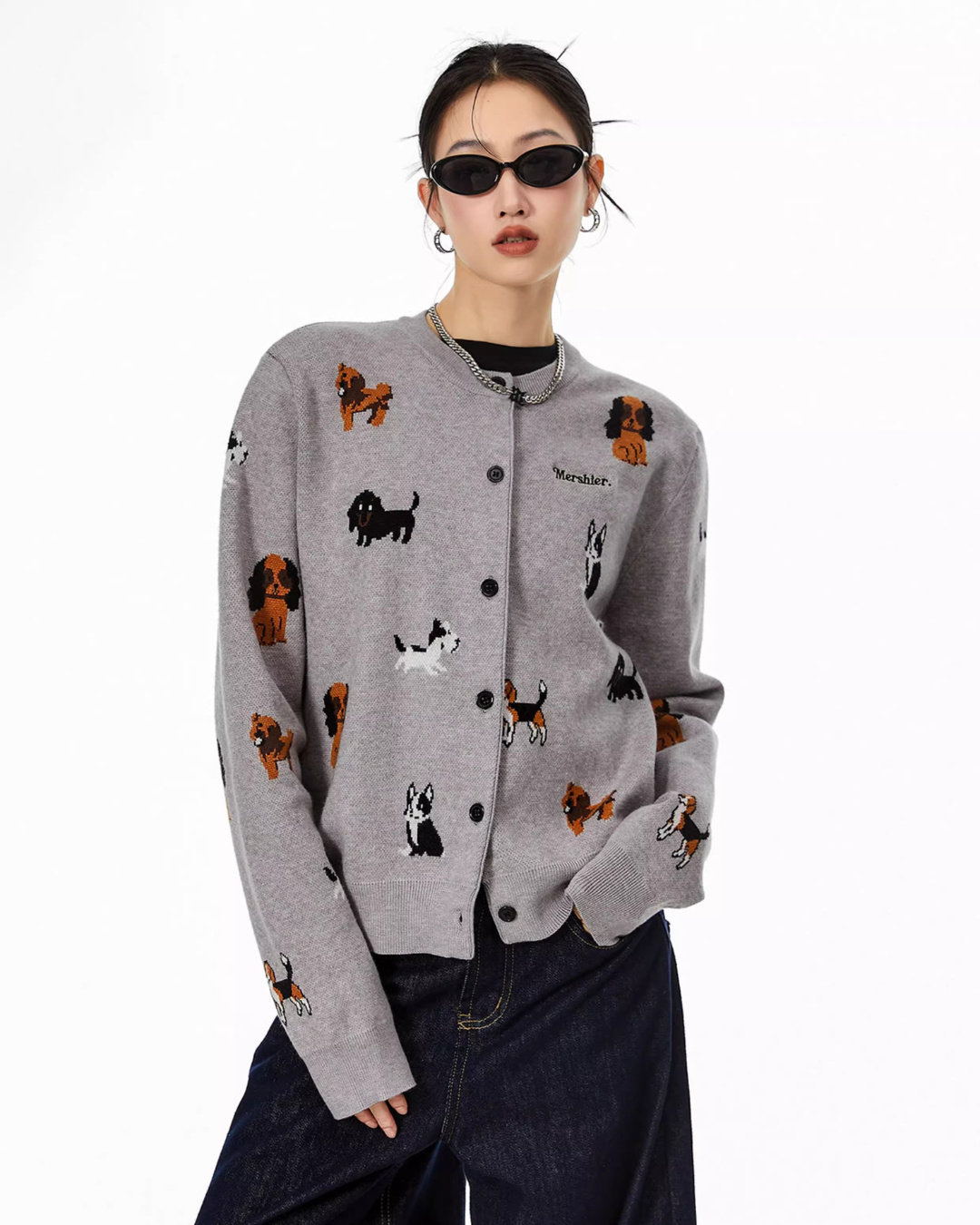 Puppy Graphic Cardigan