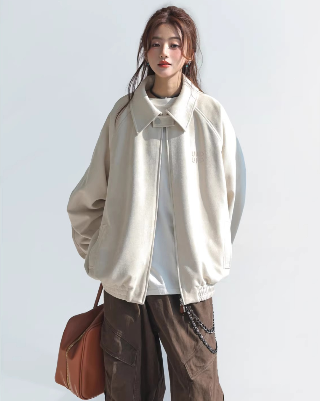 Vintage Suede Touch Bomber Jacket