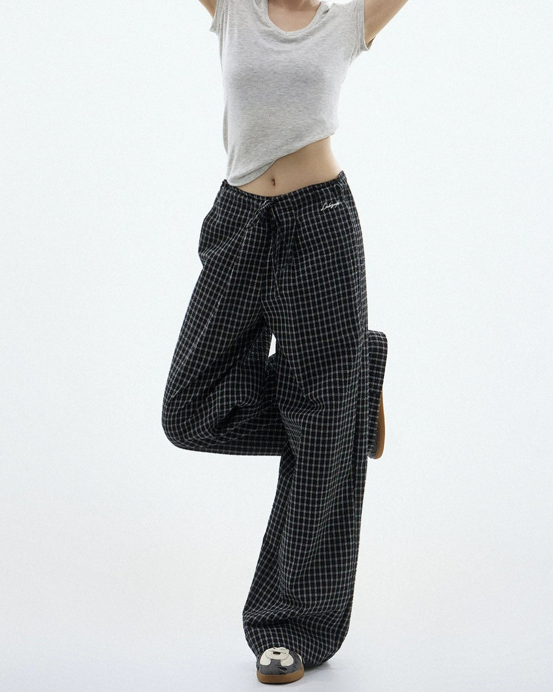 Sheer Textured Balloon Wide Trousers