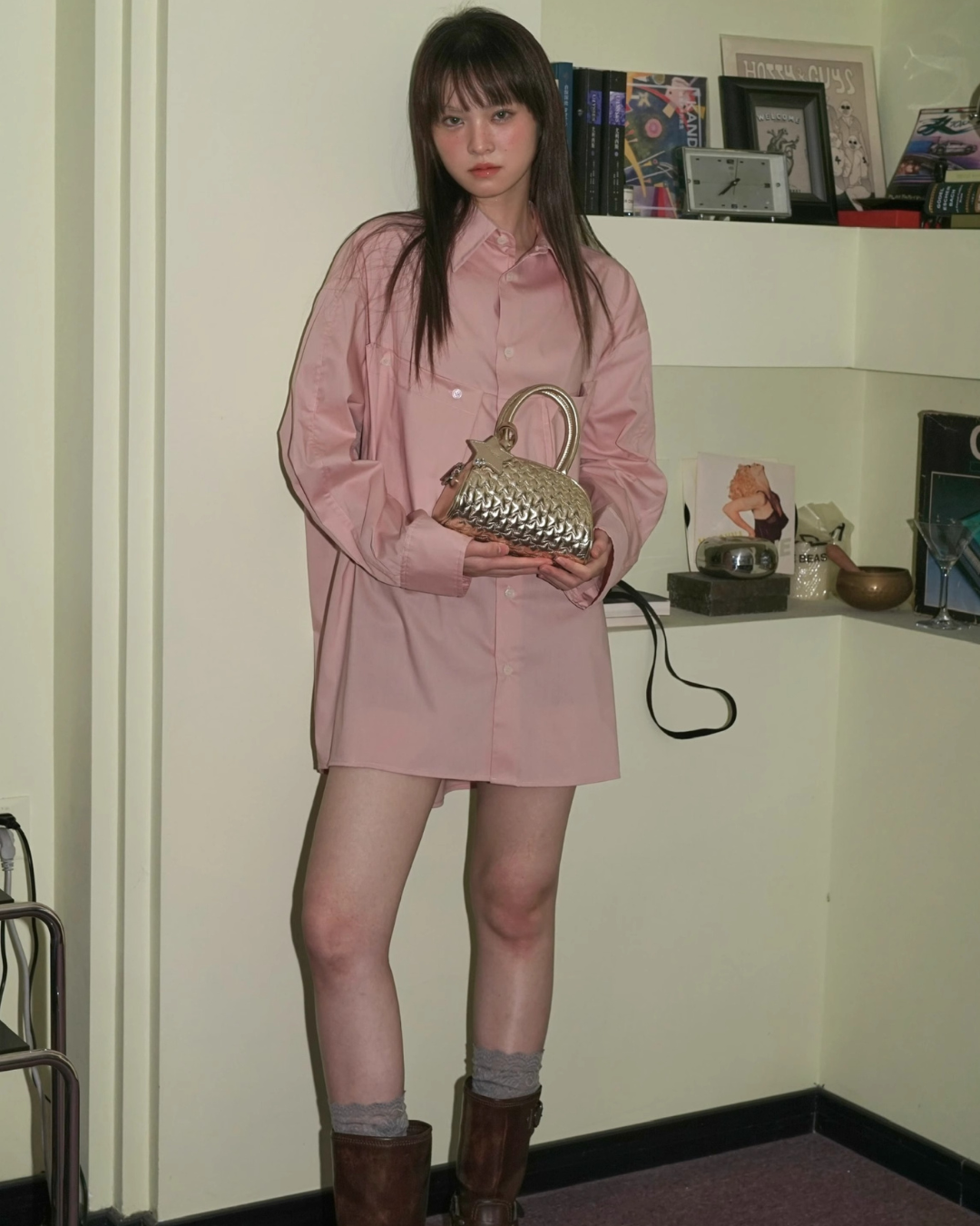 Star Gold Mini Clutch Bag