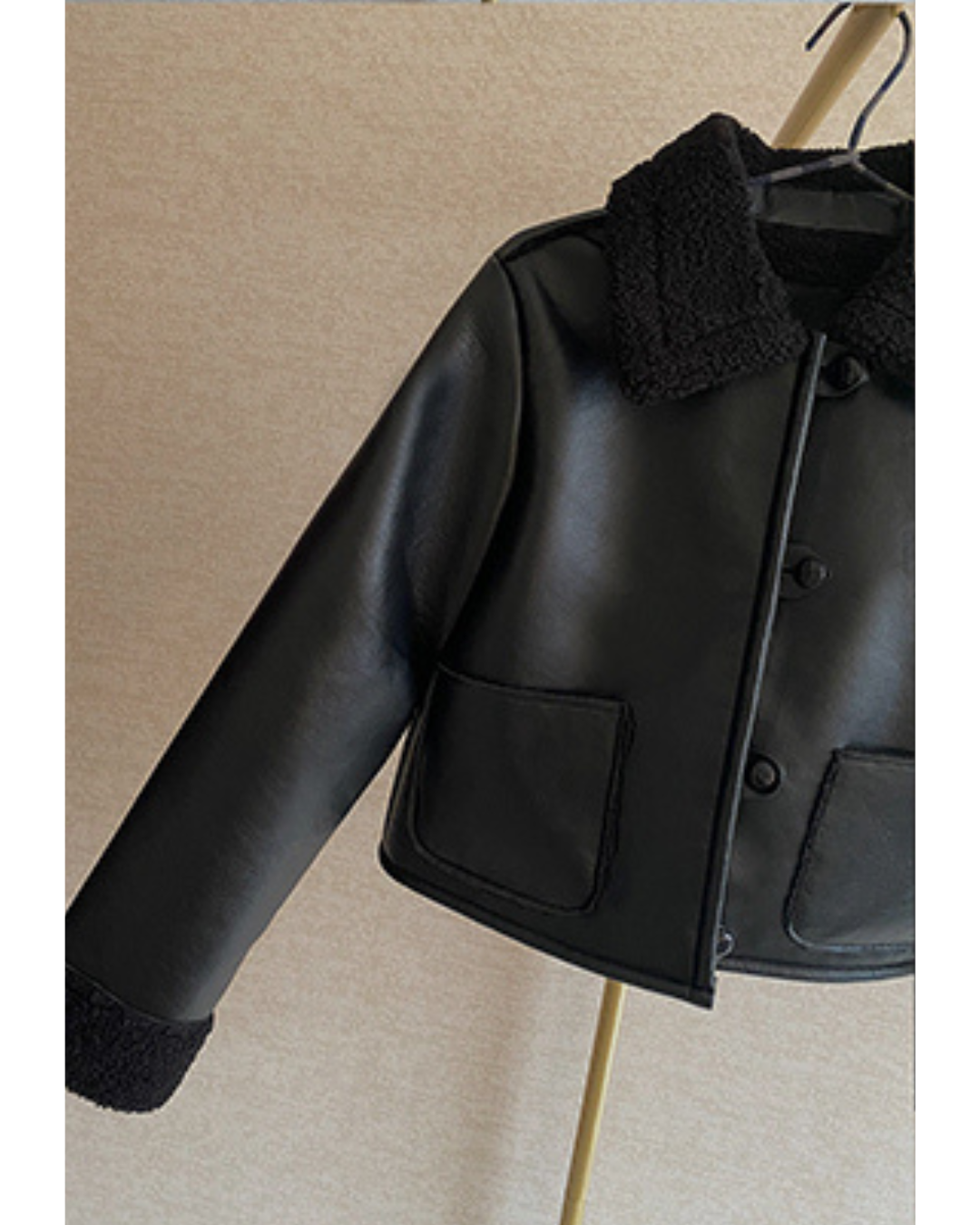 Vegan Leather Black Short Jacket