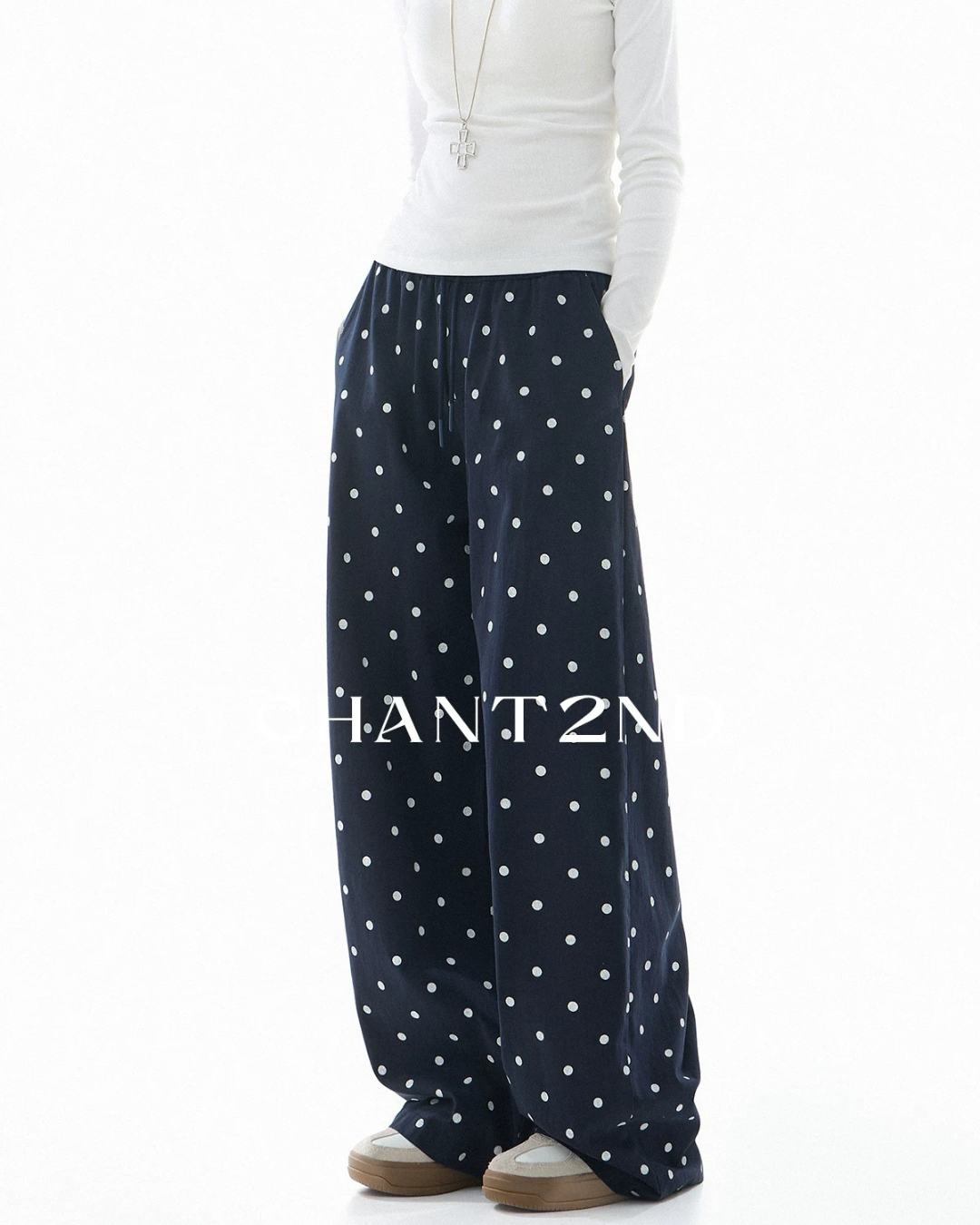 Polka Dot Drawstring Trousers