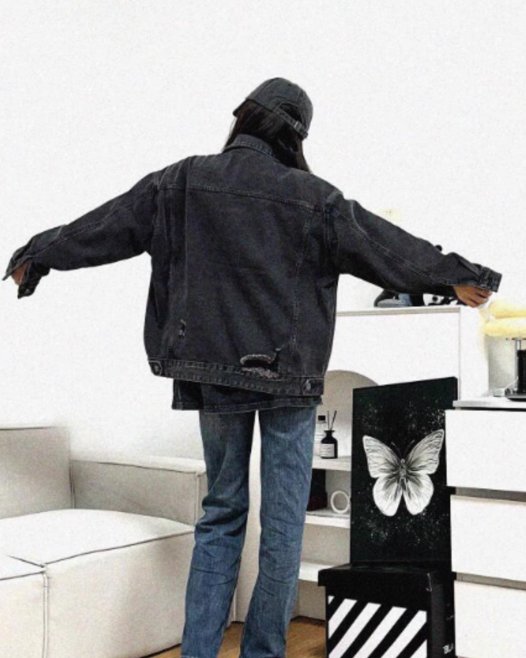 Damaged Loose Denim Jacket