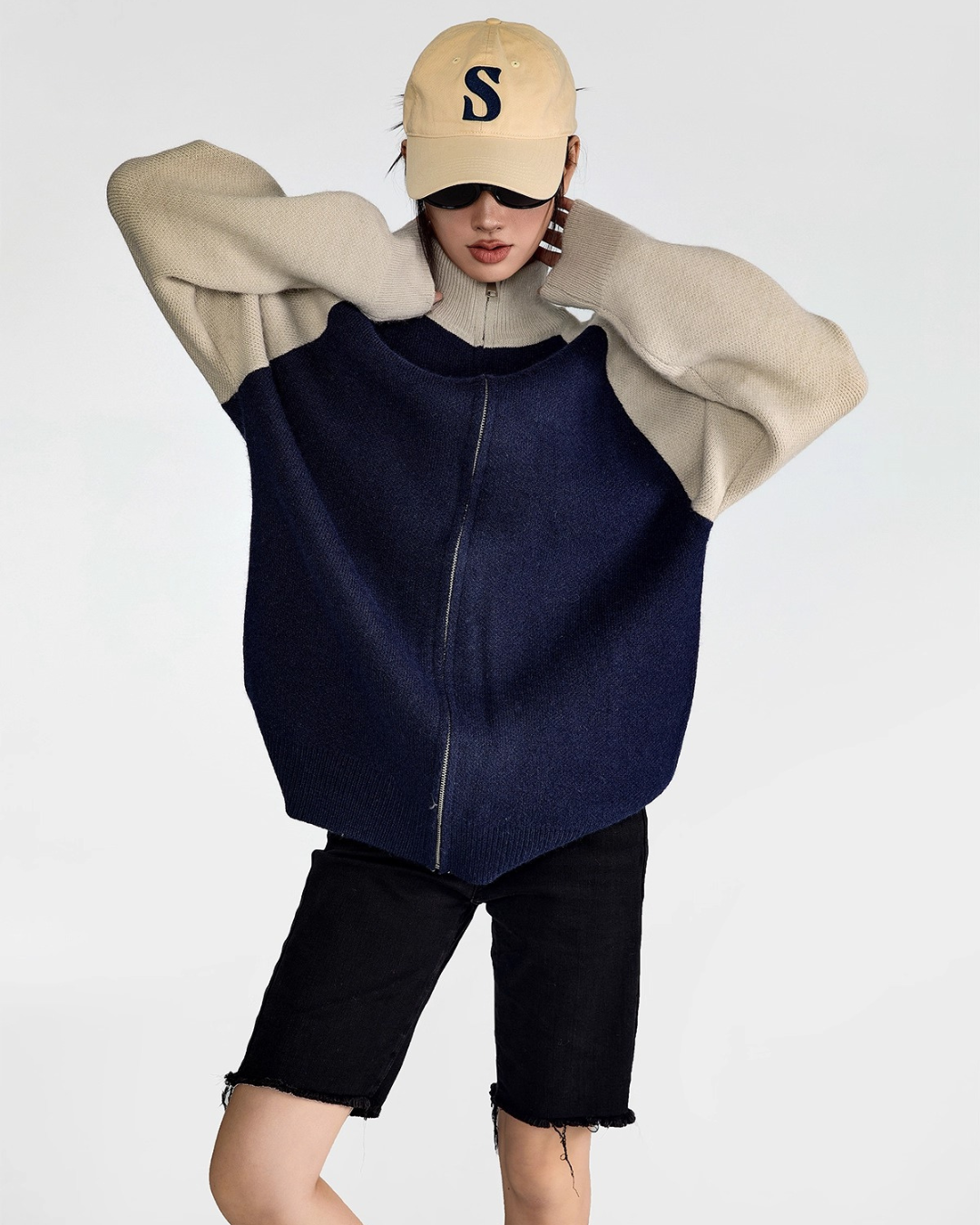 Few Contrast Zip Knit Jacket