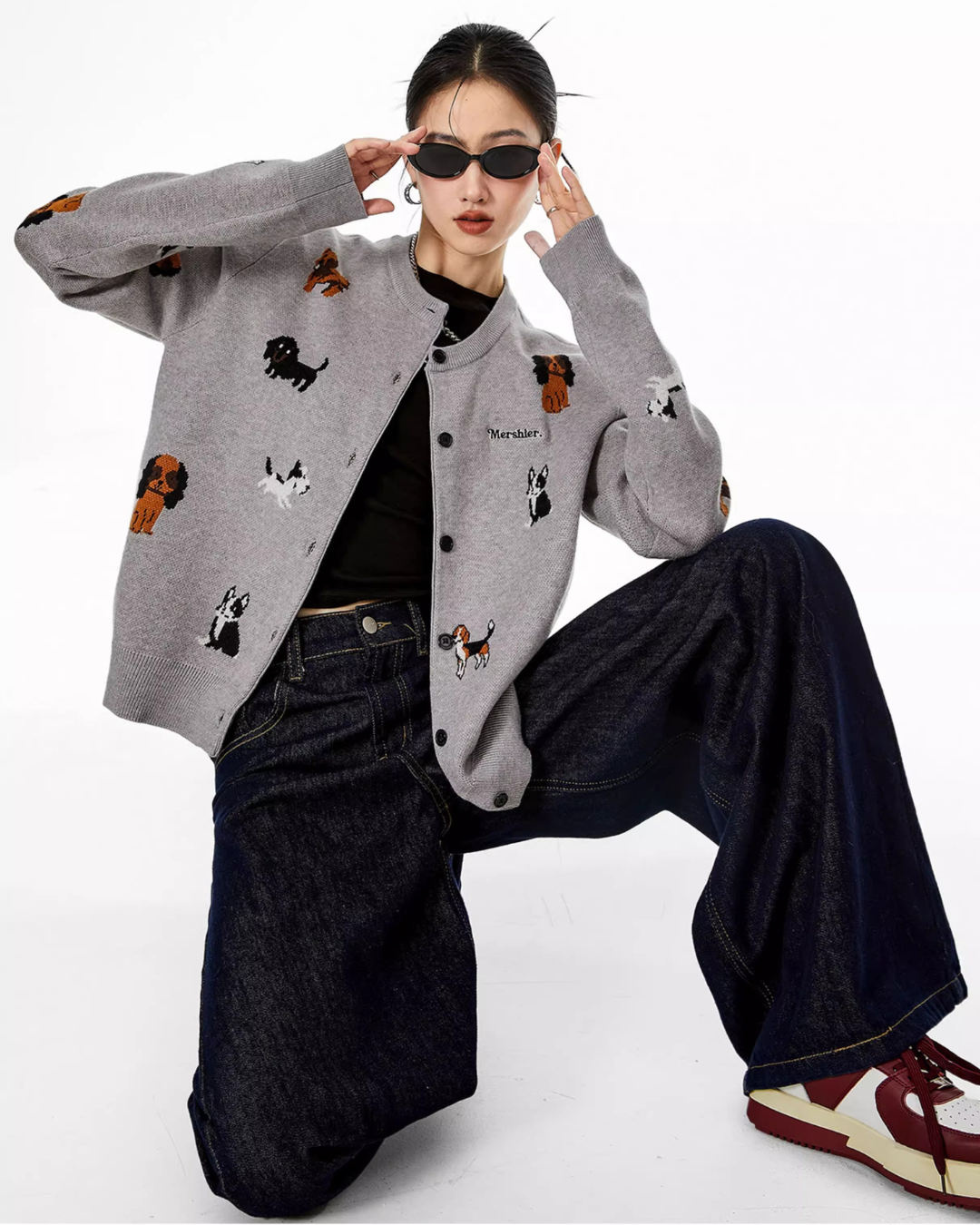 Puppy Graphic Cardigan