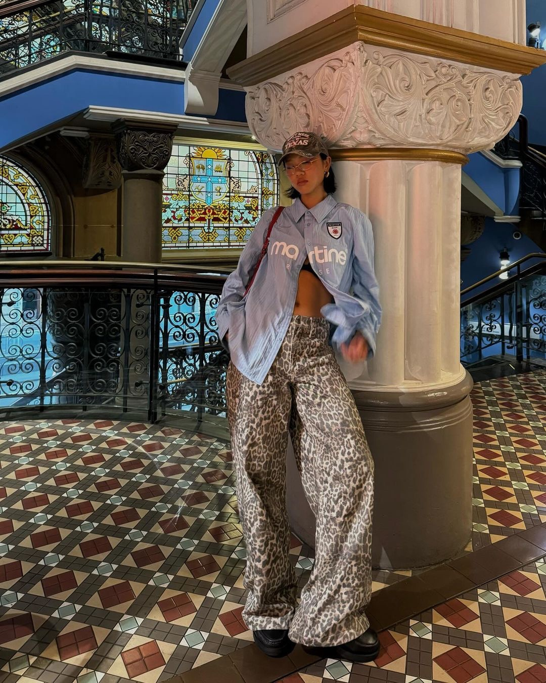 Wide-Fit Leopard Jeans