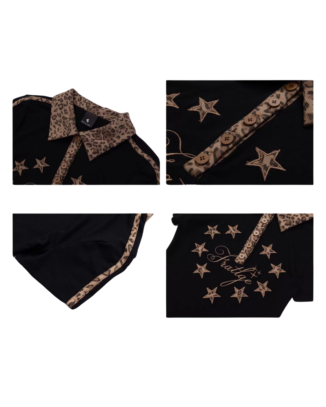 Leopard Panel Polo Shirt