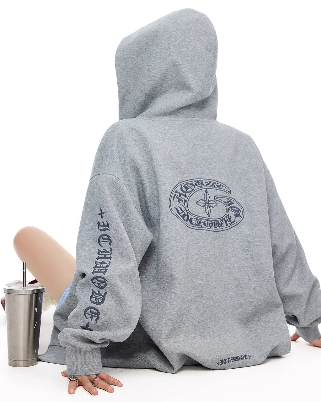 Bold Lettering Zip Hoodie