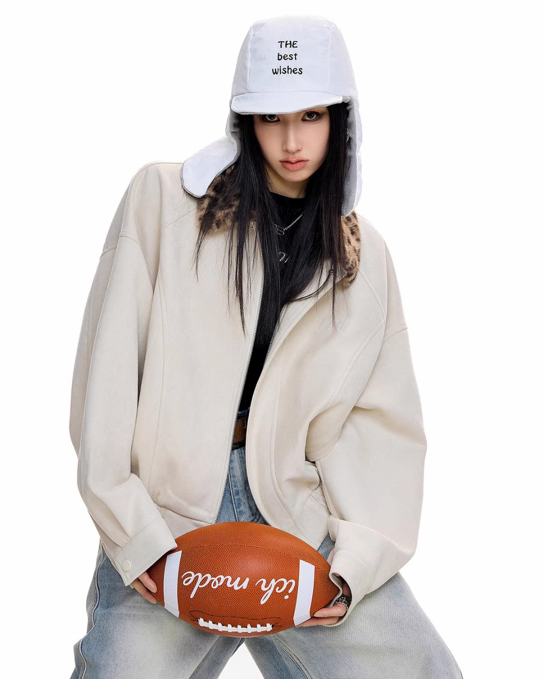 Leopard Collar Suede Jacket