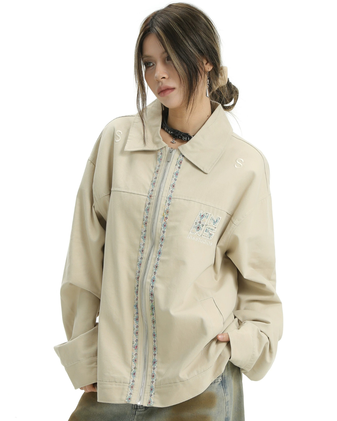 Jacquard Trim Bomber