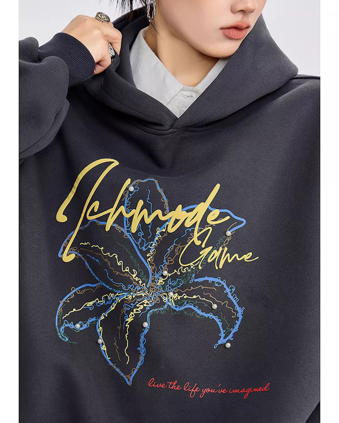 Botanical Art Graphic Oversized Hoodie