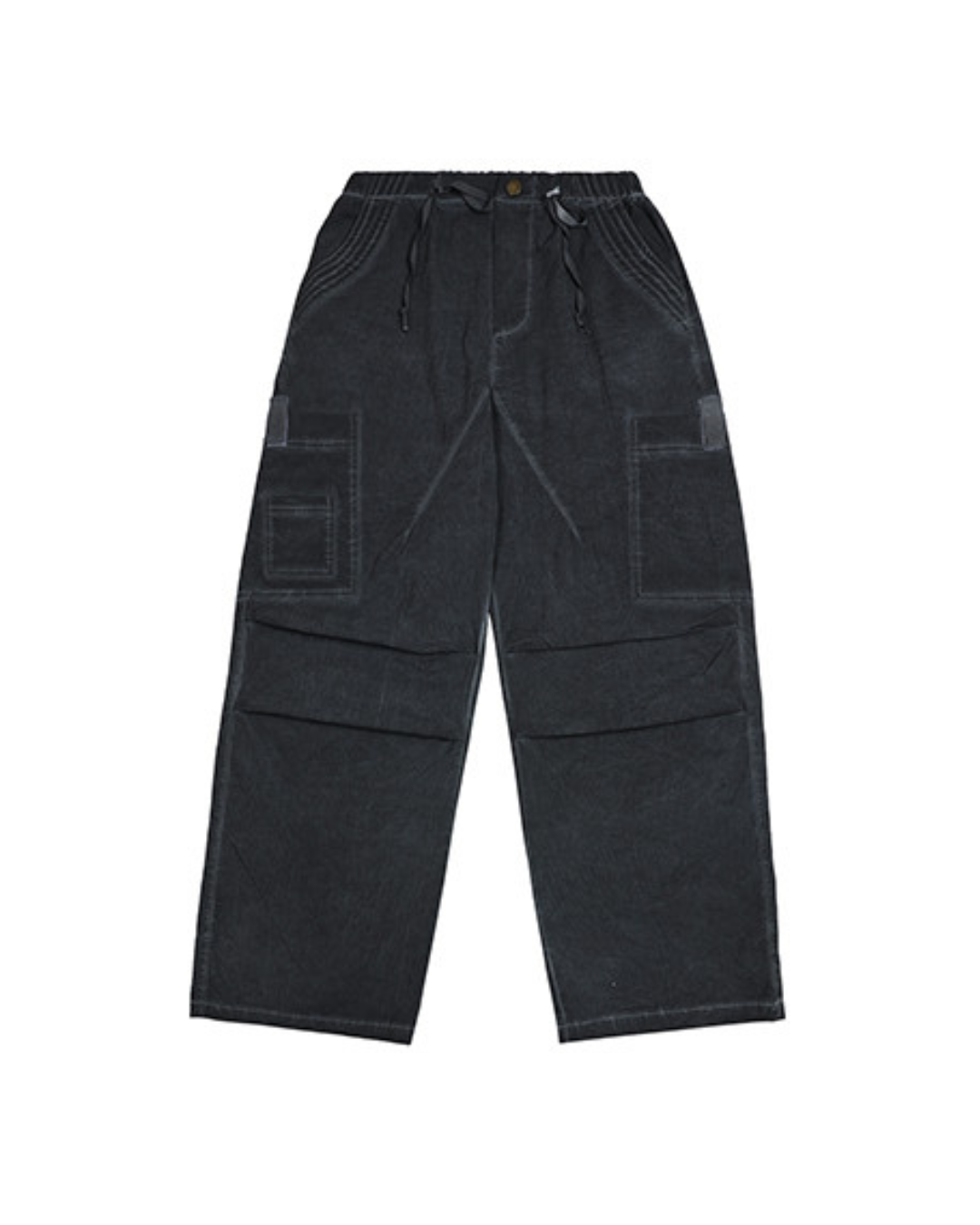 Gathered Denim Cargo Pants