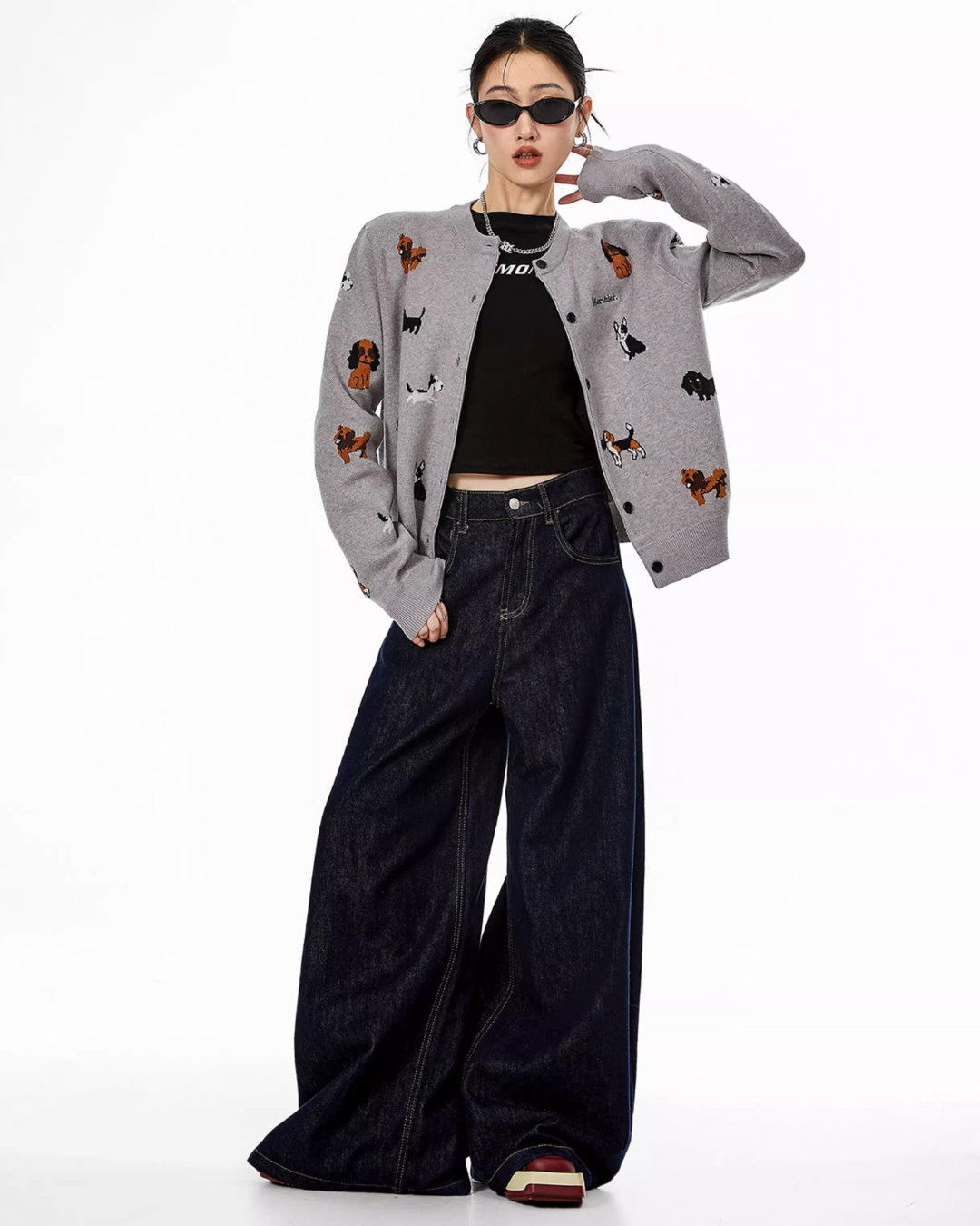 Puppy Graphic Cardigan