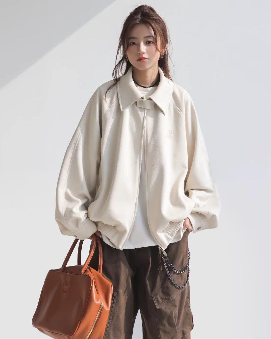 Vintage Suede Touch Bomber Jacket