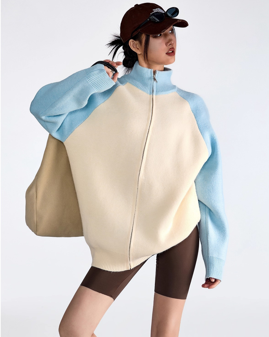 Few Contrast Zip Knit Jacket