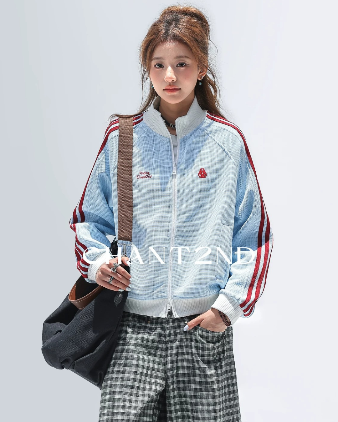 Waffle Stripe Track Jacket