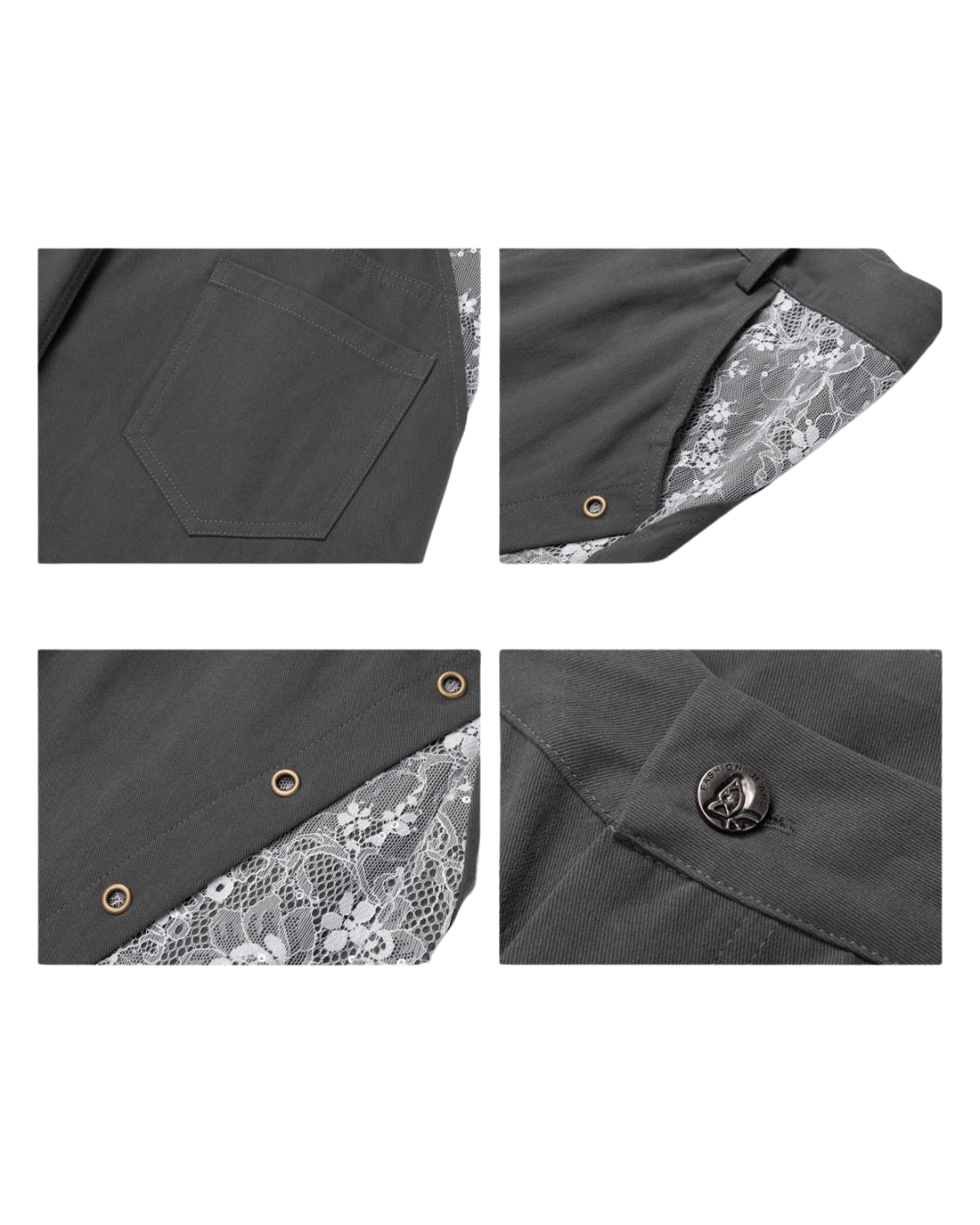 Lace Panel Loose Slacks