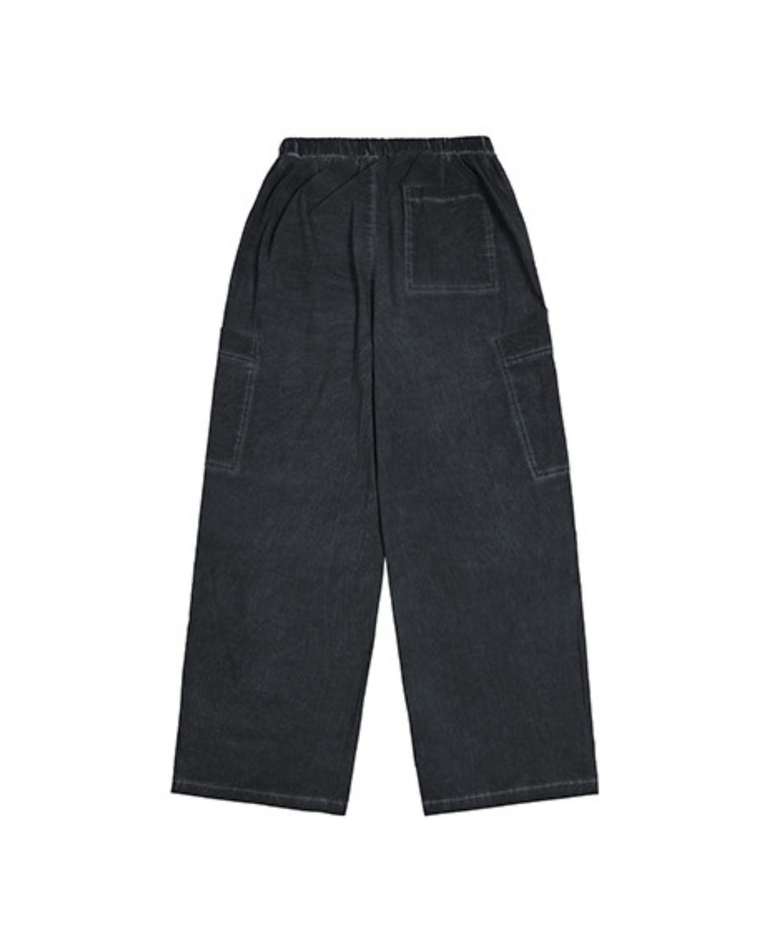 Gathered Denim Cargo Pants