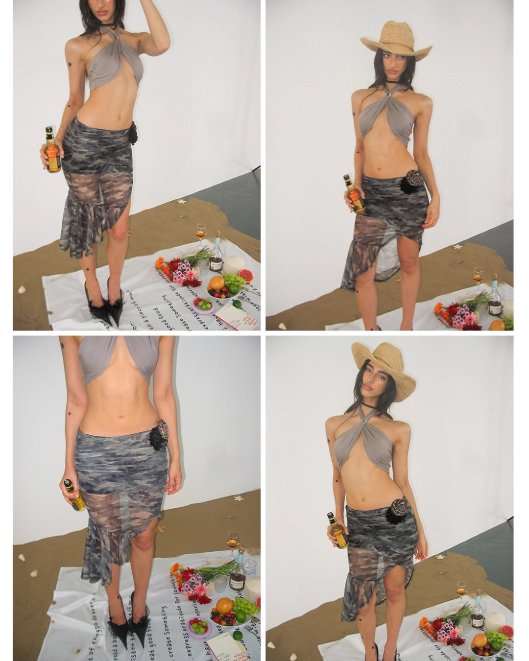 Camoflouge Drape Skirt