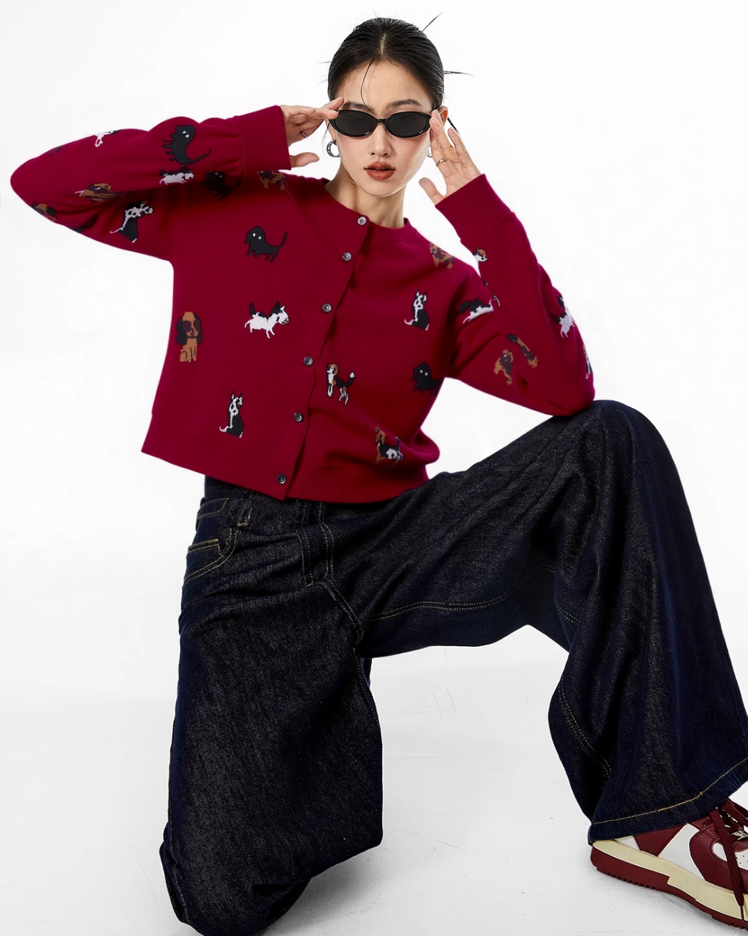 Puppy Graphic Cardigan