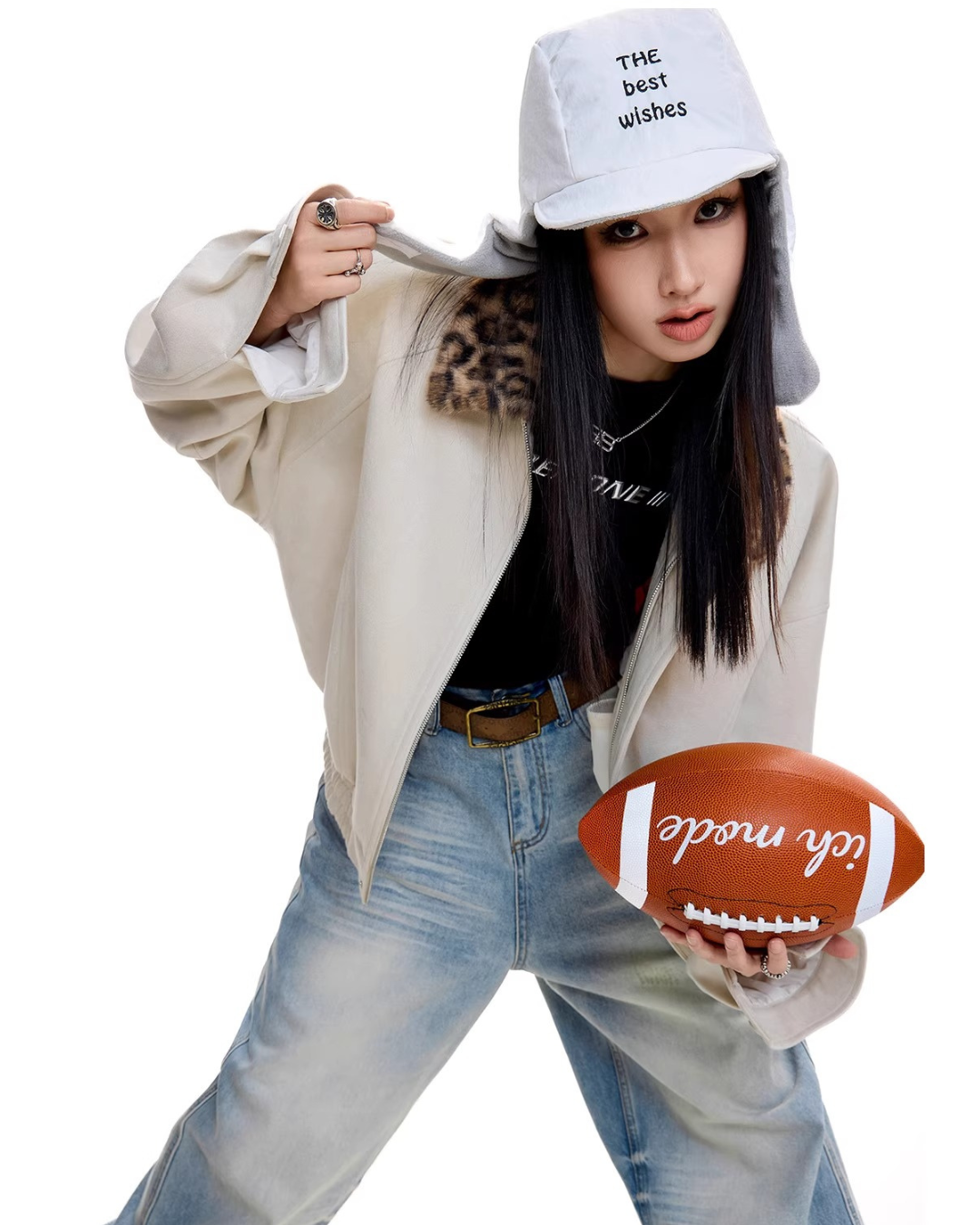 Leopard Collar Suede Jacket