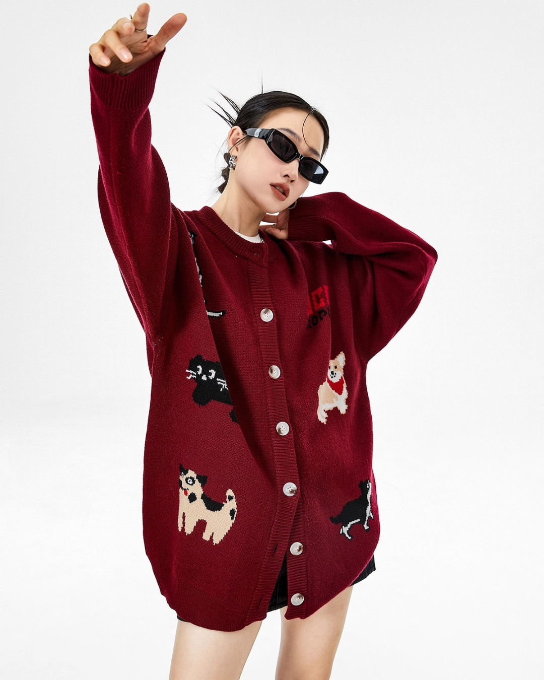 Animal Graphic Knit Cardigan