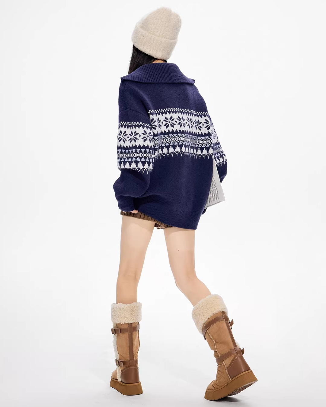 Nordic Snowflake Half-Zip Sweater
