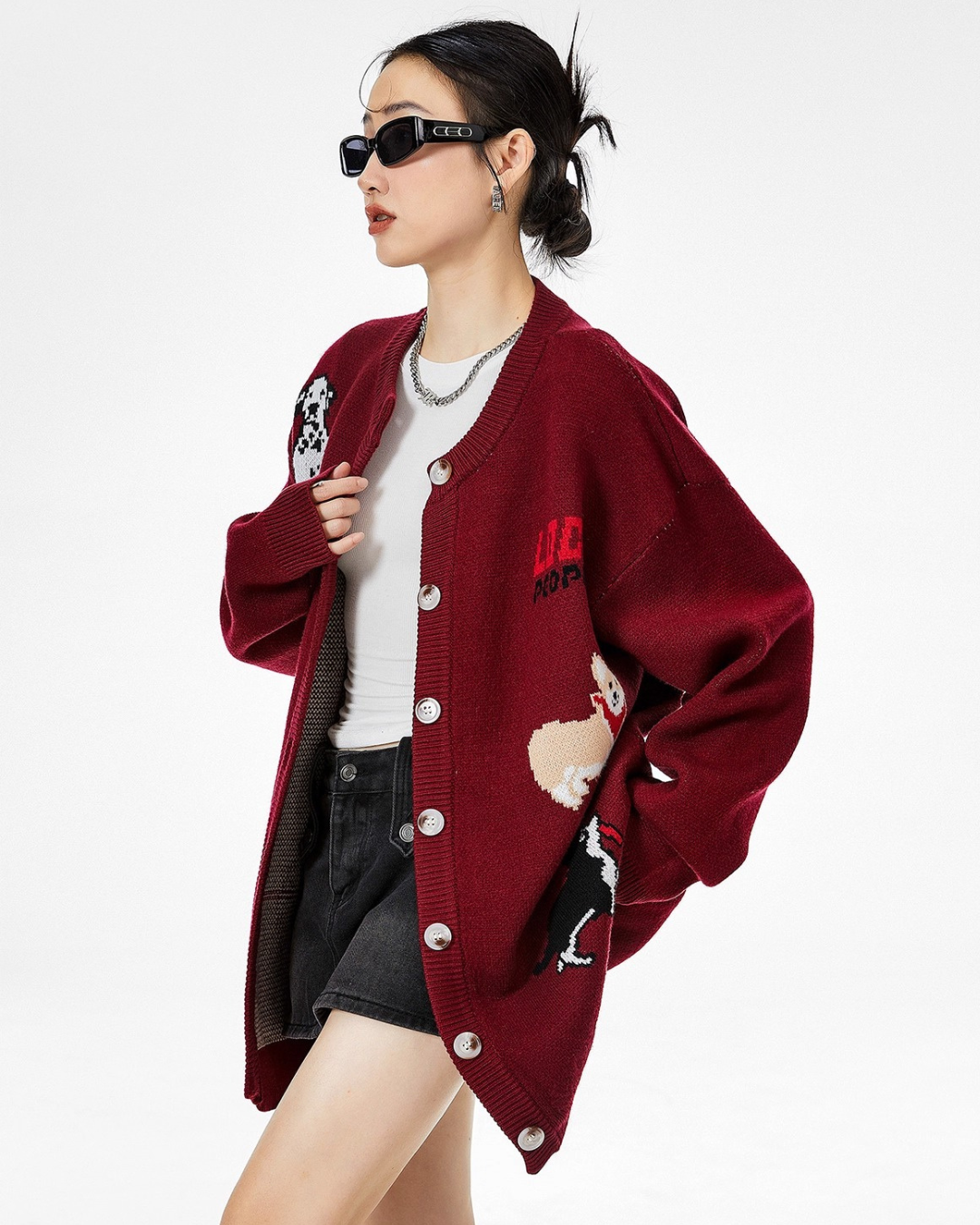 Animal Graphic Knit Cardigan