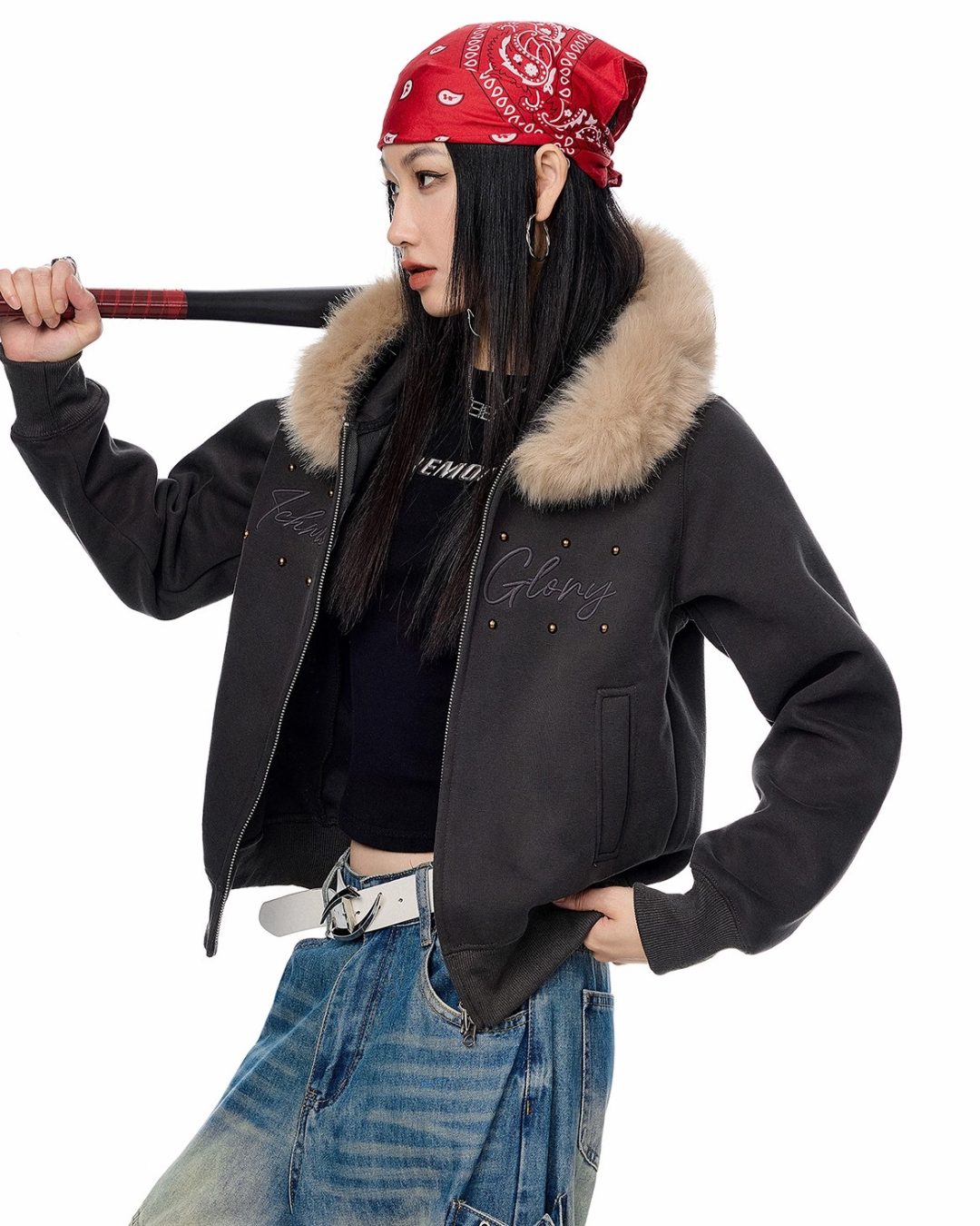 Fur Hood Short Jacket