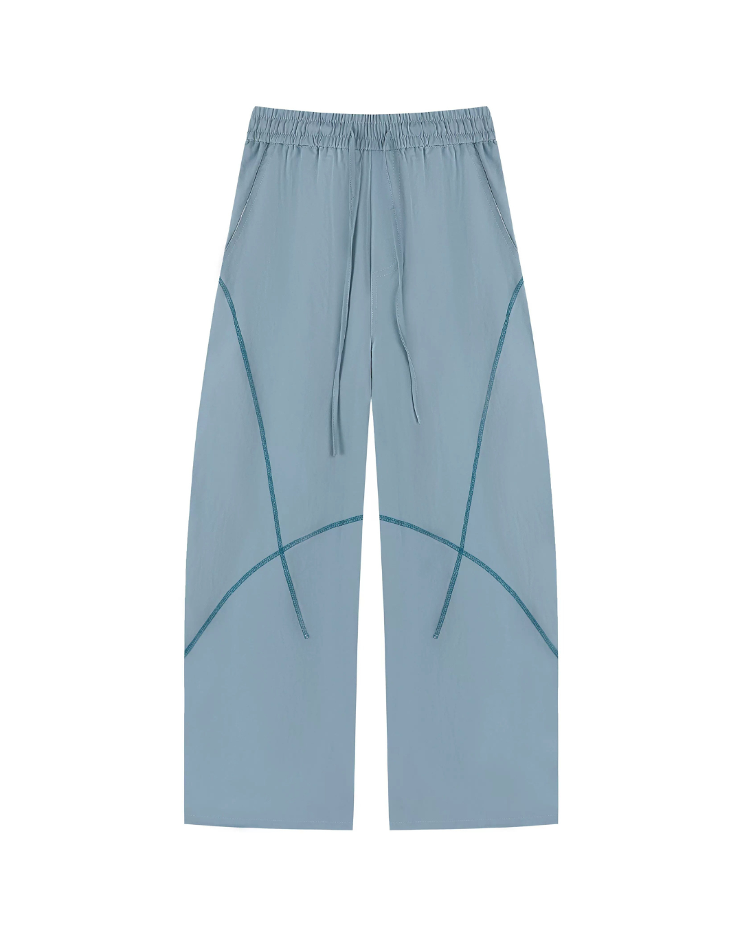 Contrast Stitch Wide Sweat Pants