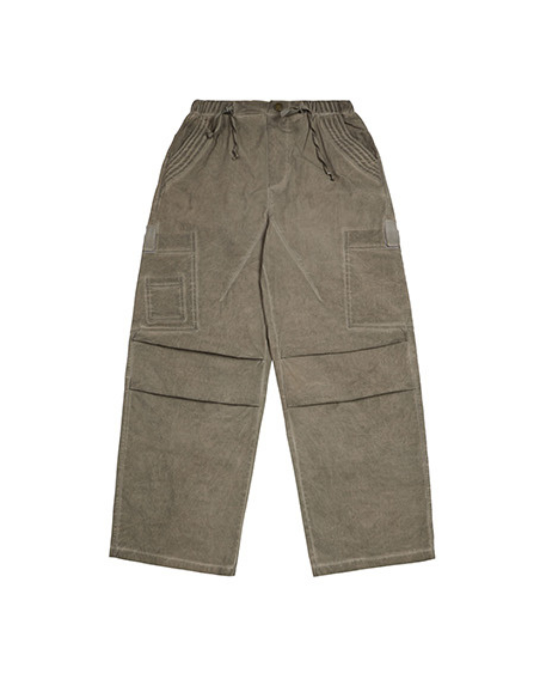 Gathered Denim Cargo Pants