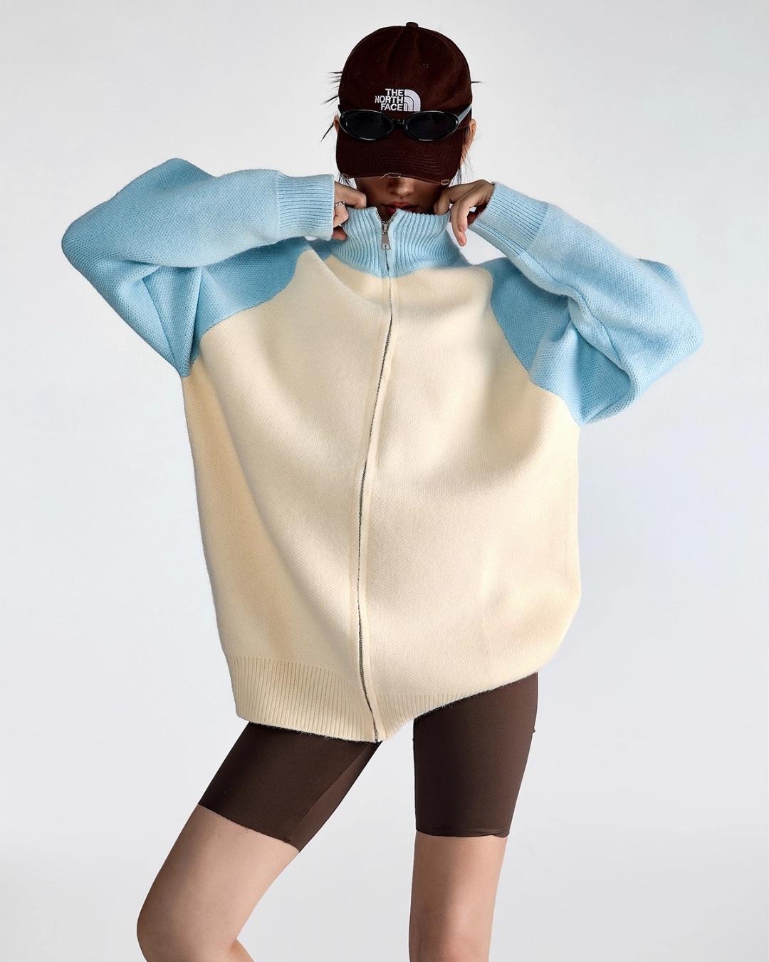 Few Contrast Zip Knit Jacket