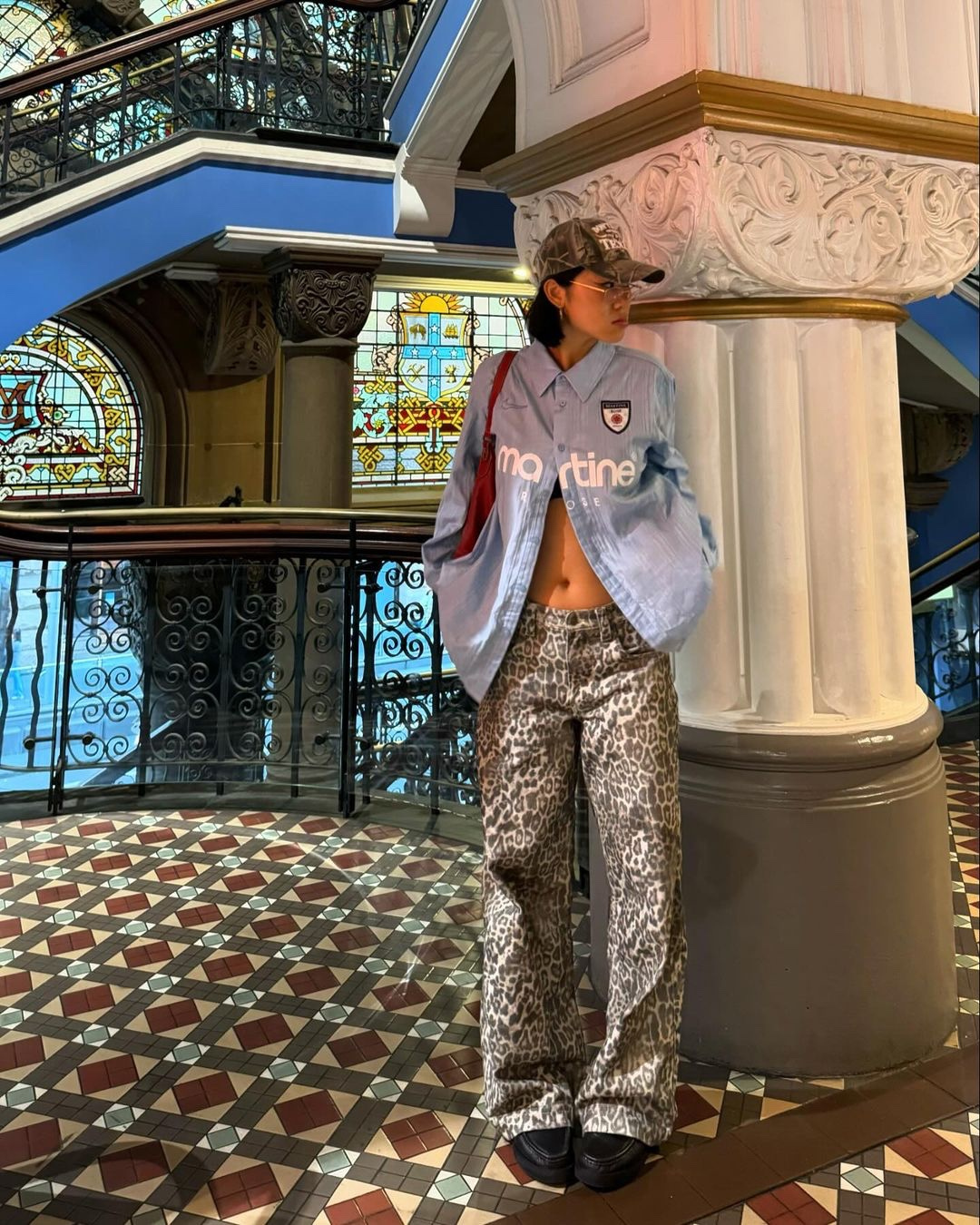 Wide-Fit Leopard Jeans