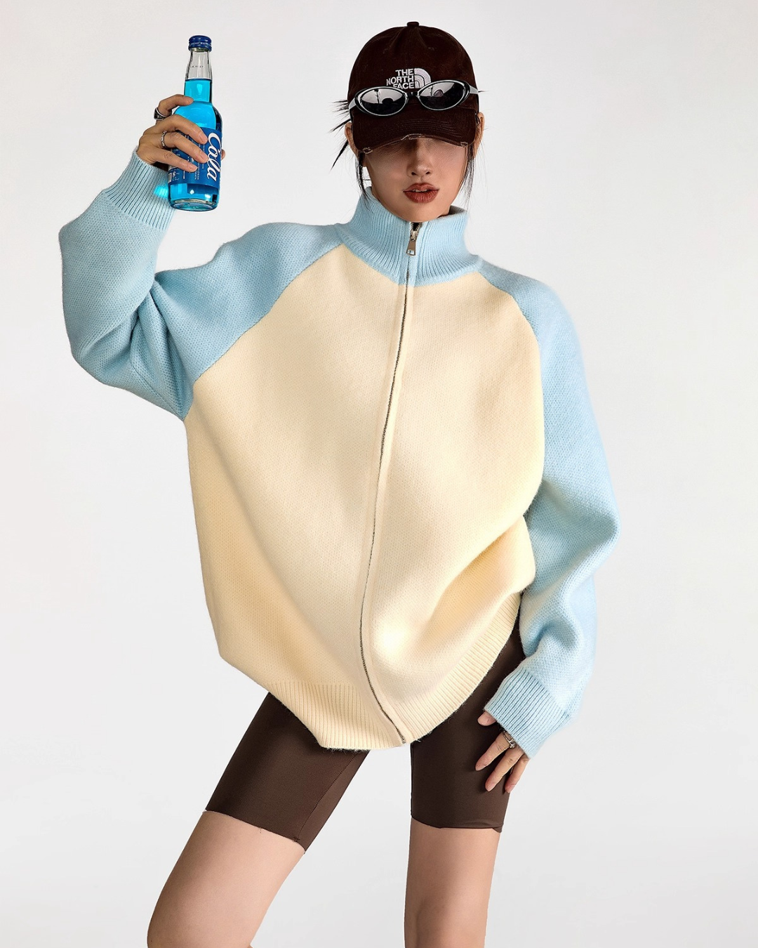 Few Contrast Zip Knit Jacket