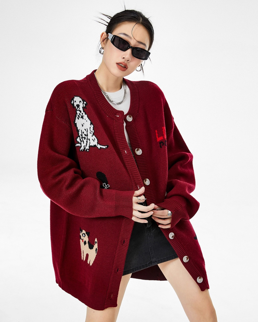 Animal Graphic Knit Cardigan