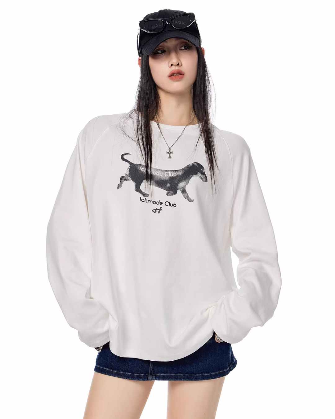 Dog Graphic Long Sleeve Tee