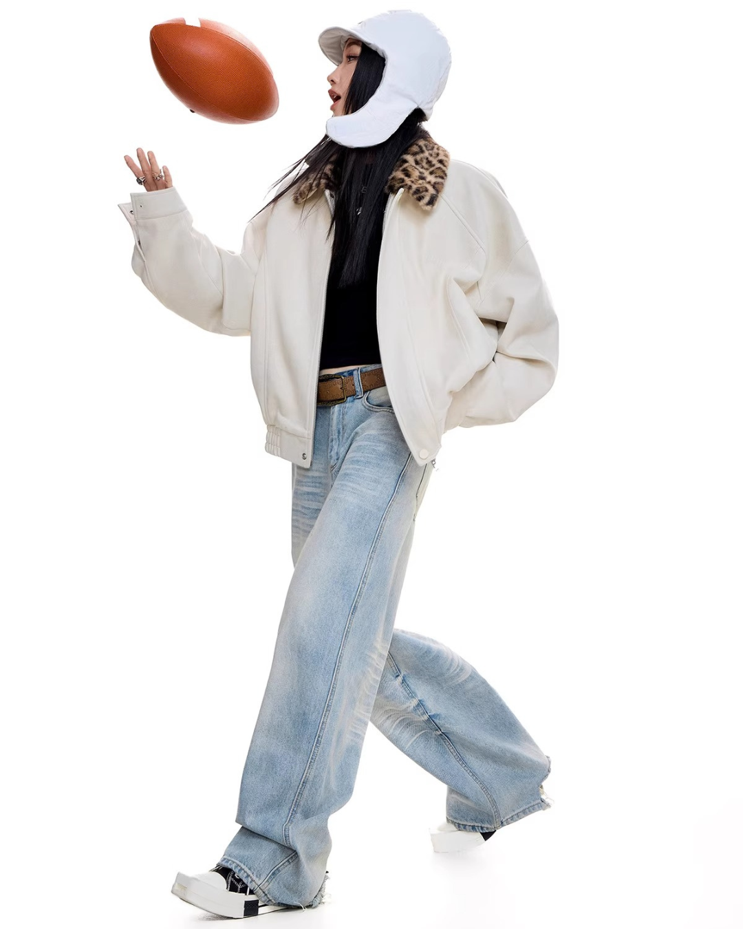 Leopard Collar Suede Jacket