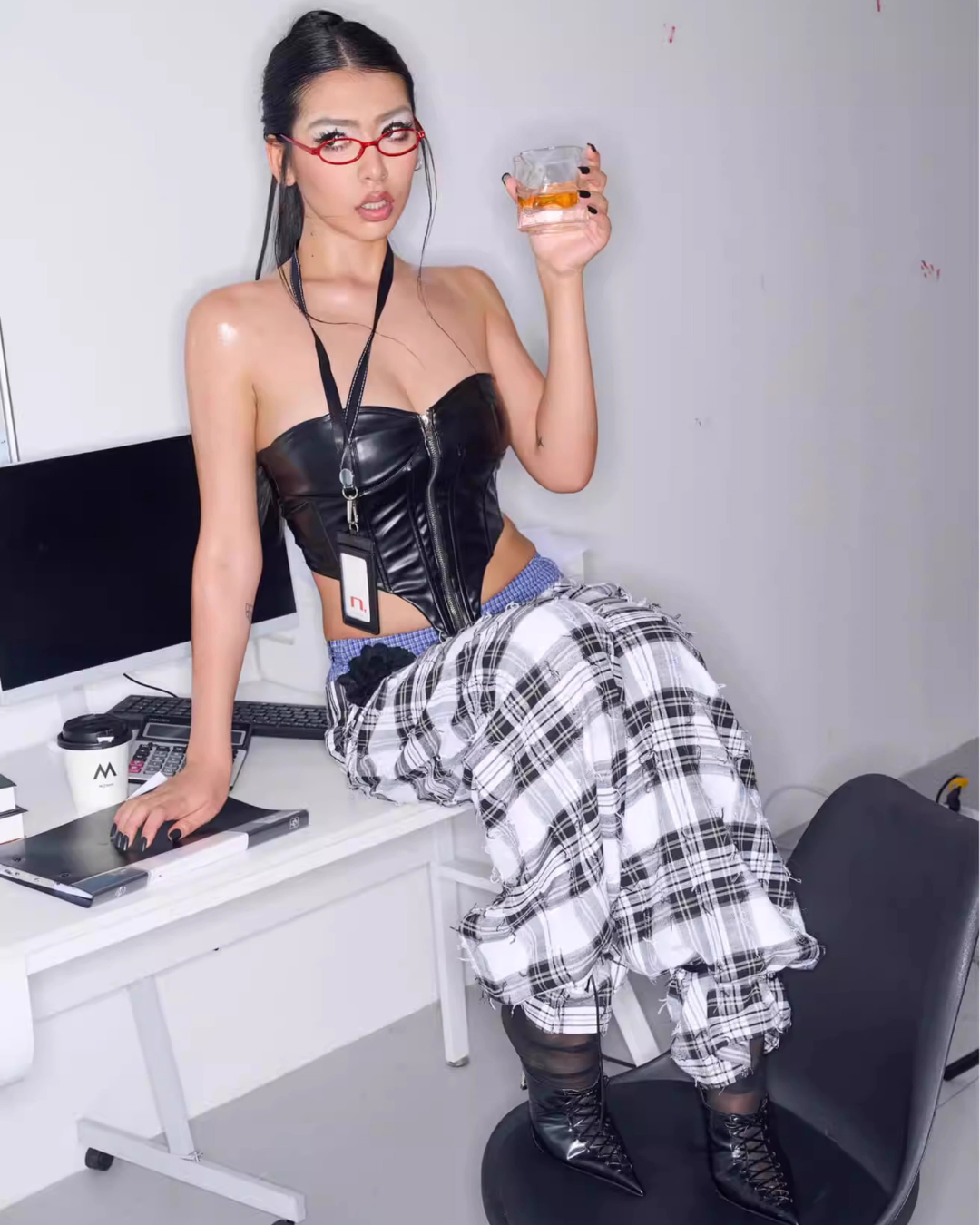 Enamel Leather Tube Top