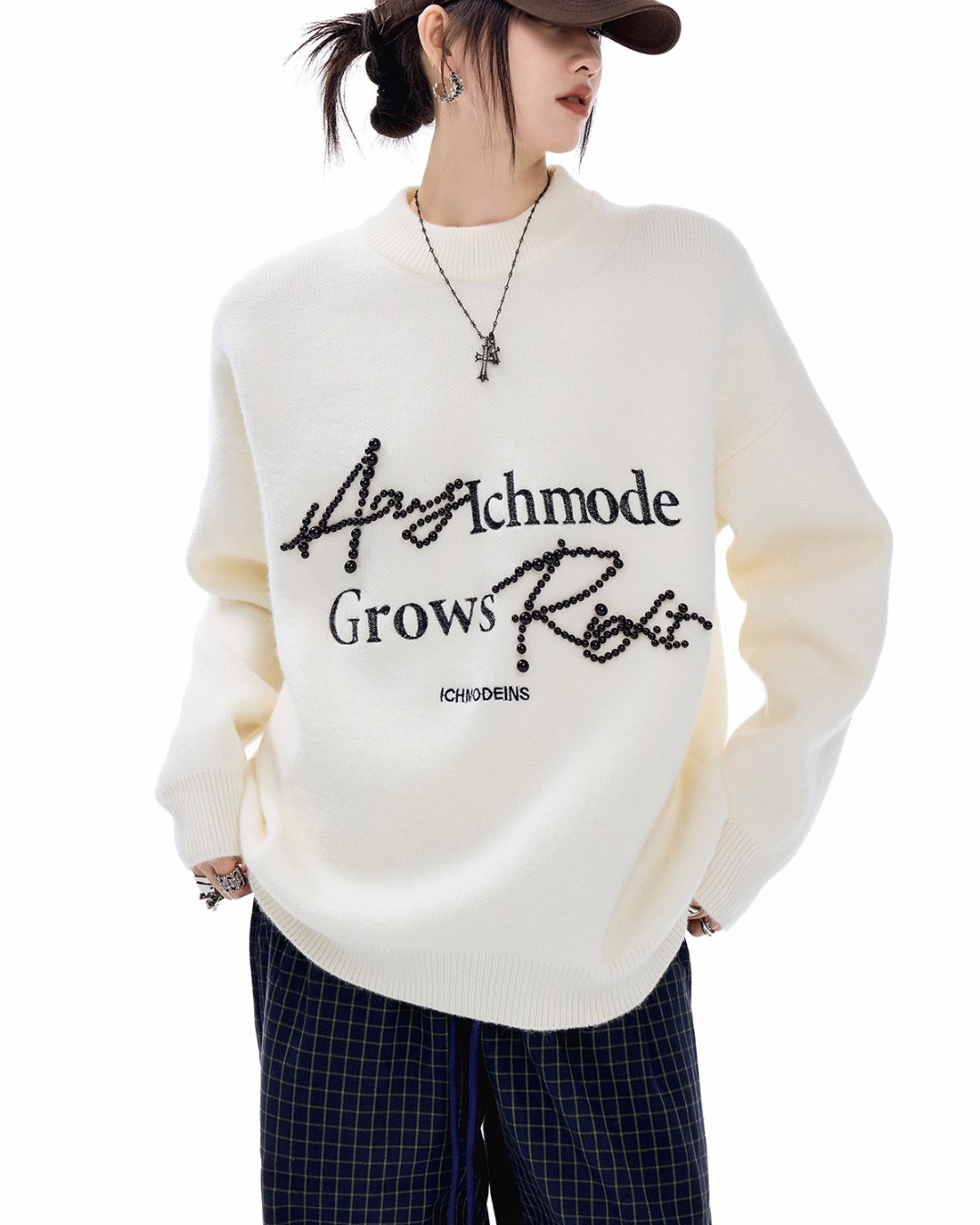 Pearl Letter Knit Sweater