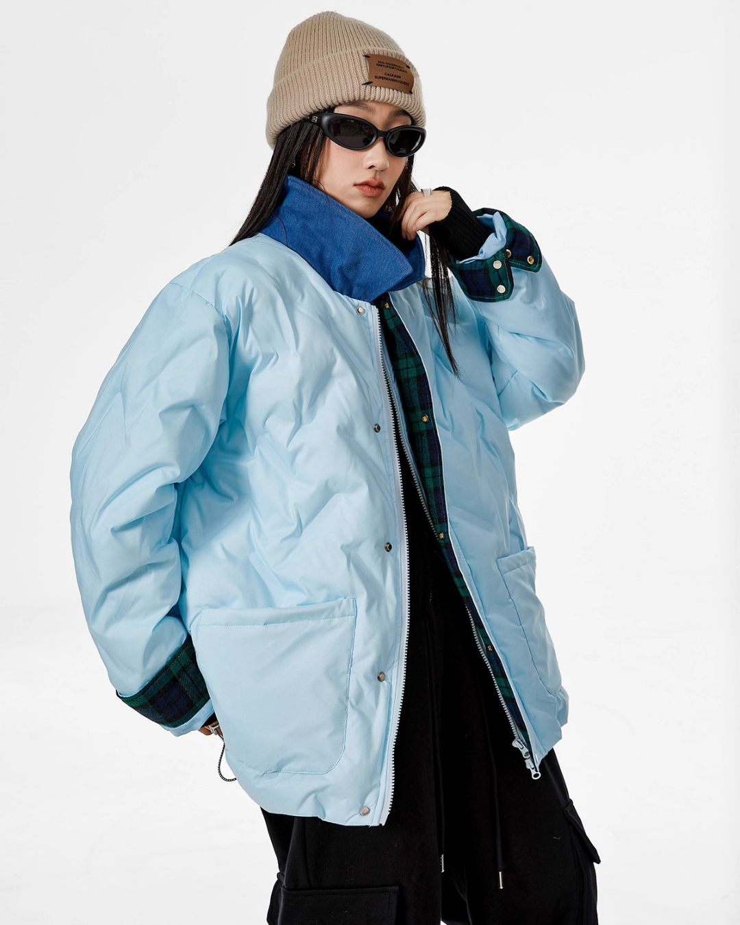 Contrast Collar Padded Jacket