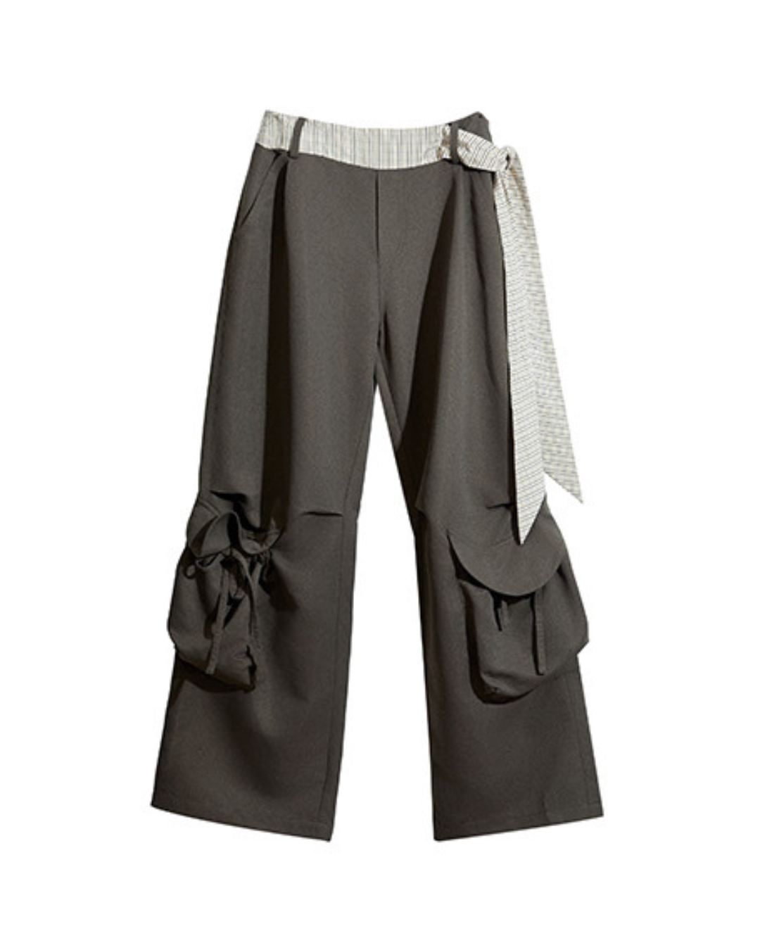 Tie Belt Baggy Cargo Pants