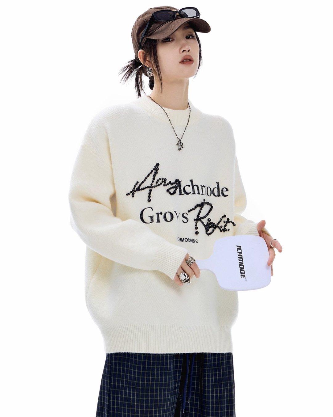 Pearl Letter Knit Sweater