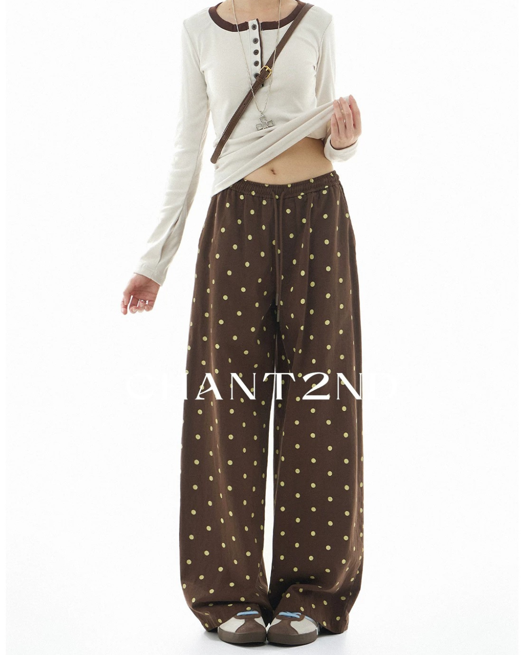 Polka Dot Drawstring Trousers