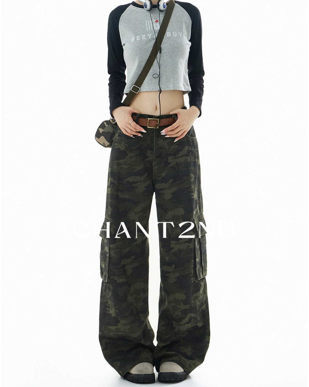 Camo Cargo Barrel Pants