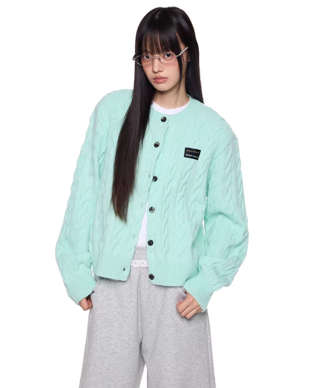 Braided Texture Oversized Knit Cardigan