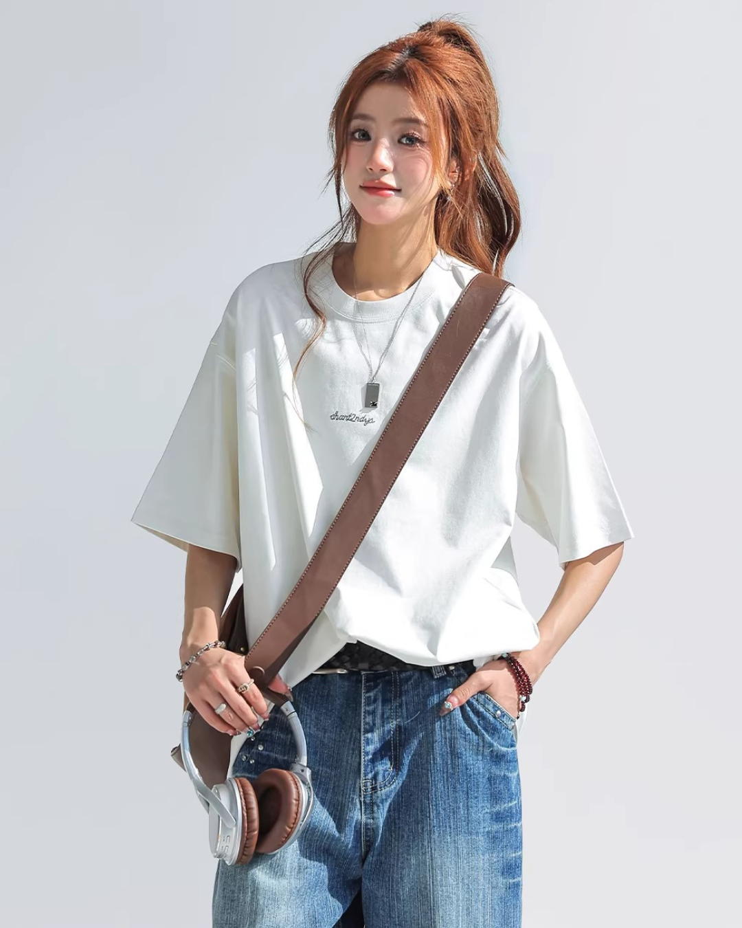 Colorful Flora Embroidery Tee